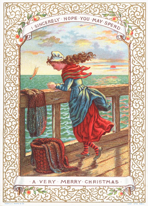 Pêcheuse regardant la mer - English School