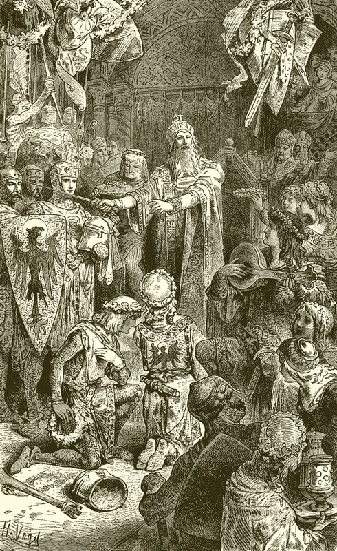 La cour de Frédéric Barberousse à Mayence - English School
