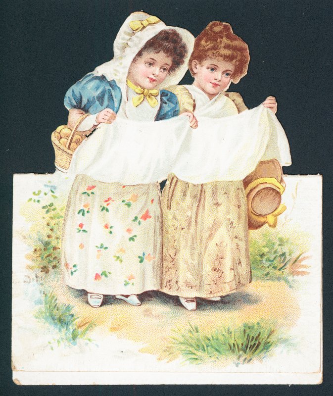 Filles ramassant des œufs - English School