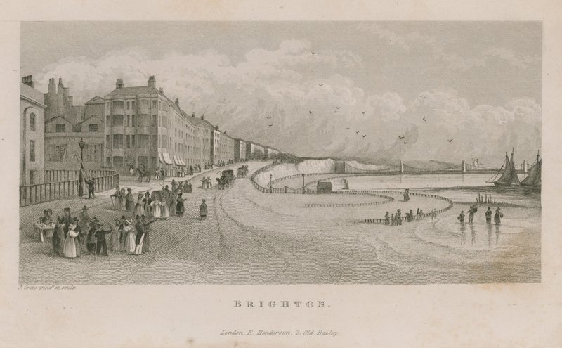 Vue générale le long du front de mer à Brighton - English School