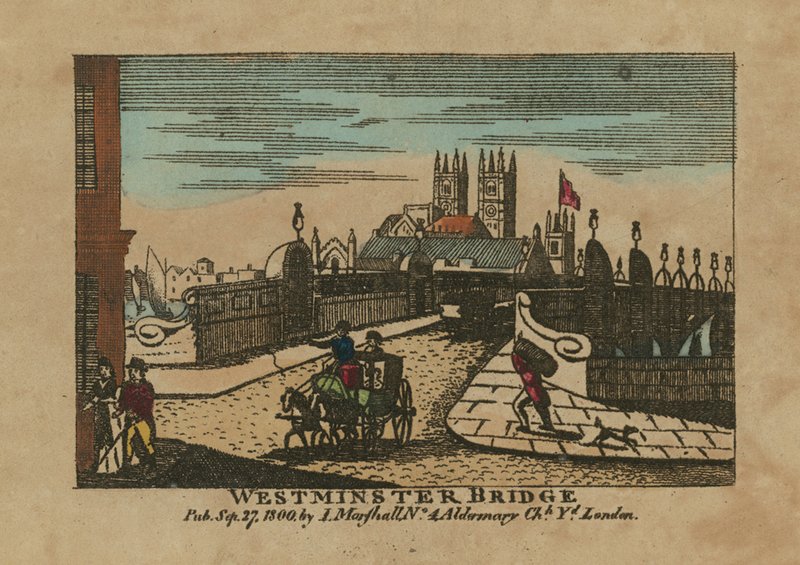 Vue générale du pont de Westminster - English School