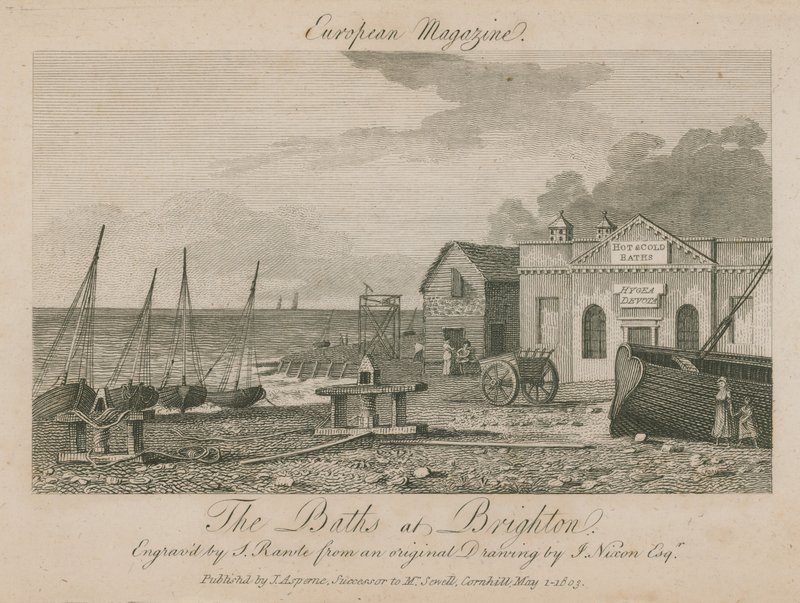 Vue générale des bains à Brighton - English School