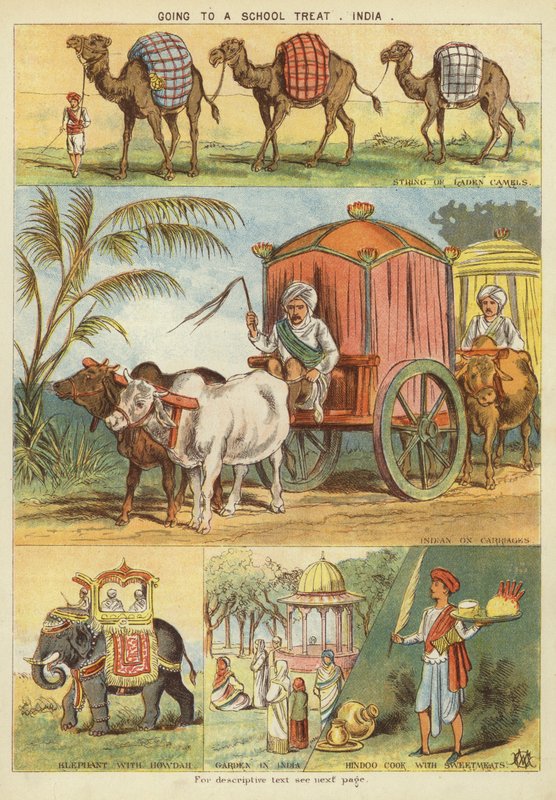 Aller à une fête scolaire, Inde (chromolithographie) - English School
