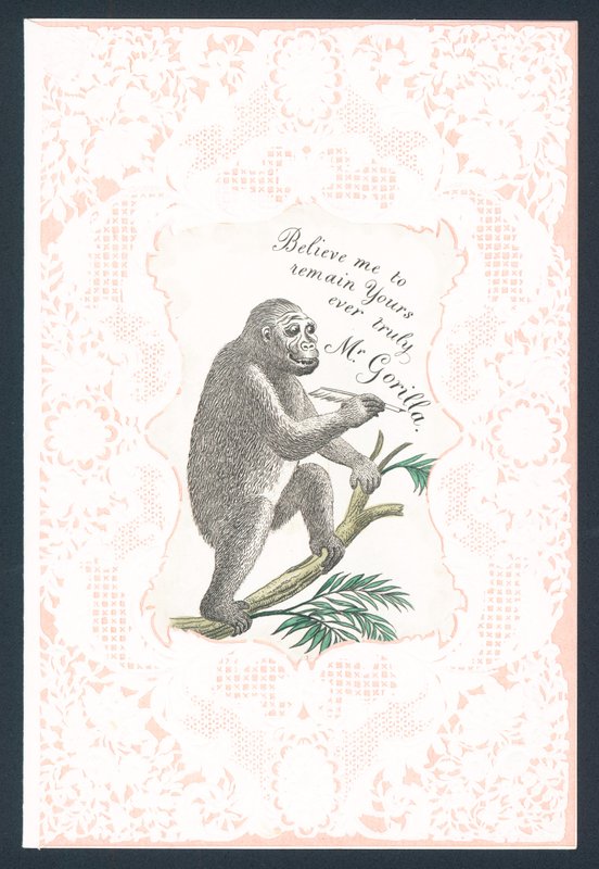 Carte de Saint-Valentin avec un gorille - English School