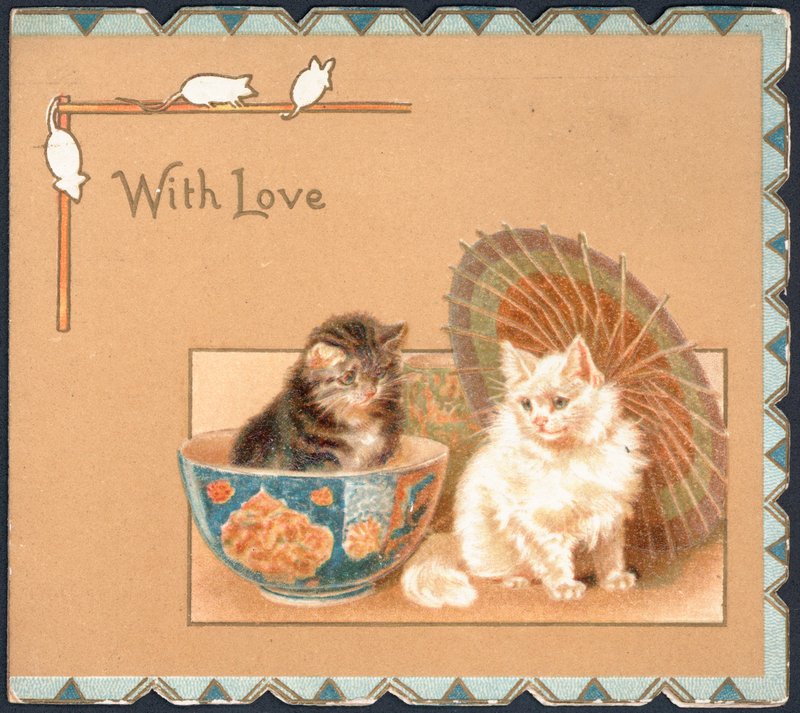 Carte de vœux avec deux chats - English School