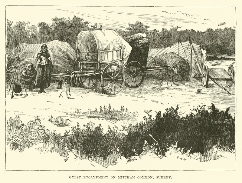Campement gitan sur Mitcham Common, Surrey - English School