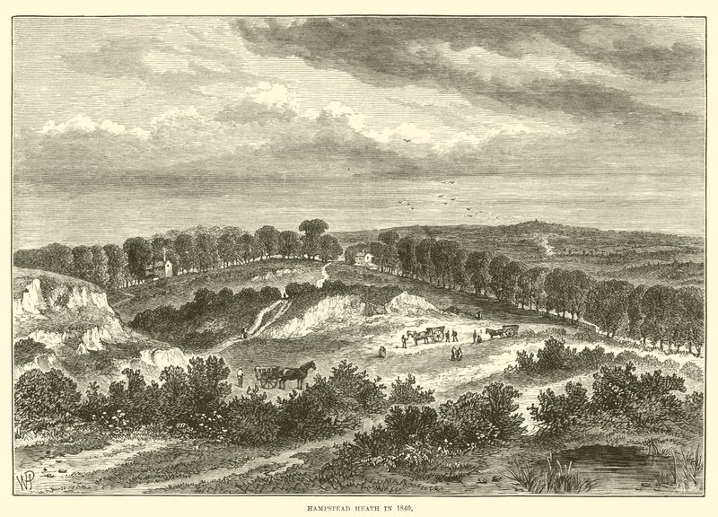 Hampstead Heath en 1840 - English School