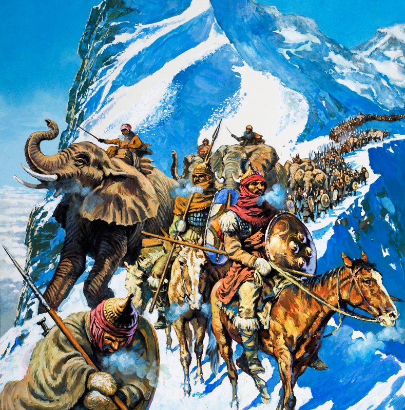 Hannibal traversant les Alpes - English School