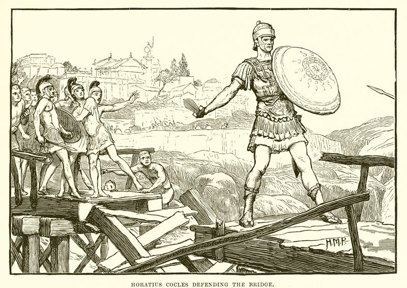 Horatius Coclès défendant le pont - English School