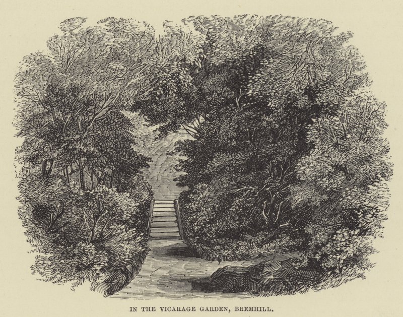 Dans le jardin du presbytère, Bremhill (gravure) - English School