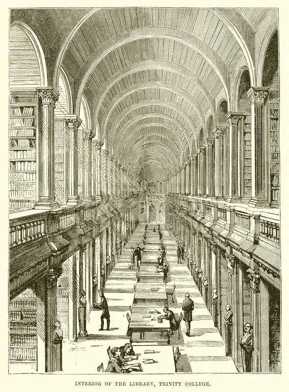 Intérieur de la bibliothèque, Trinity College - English School