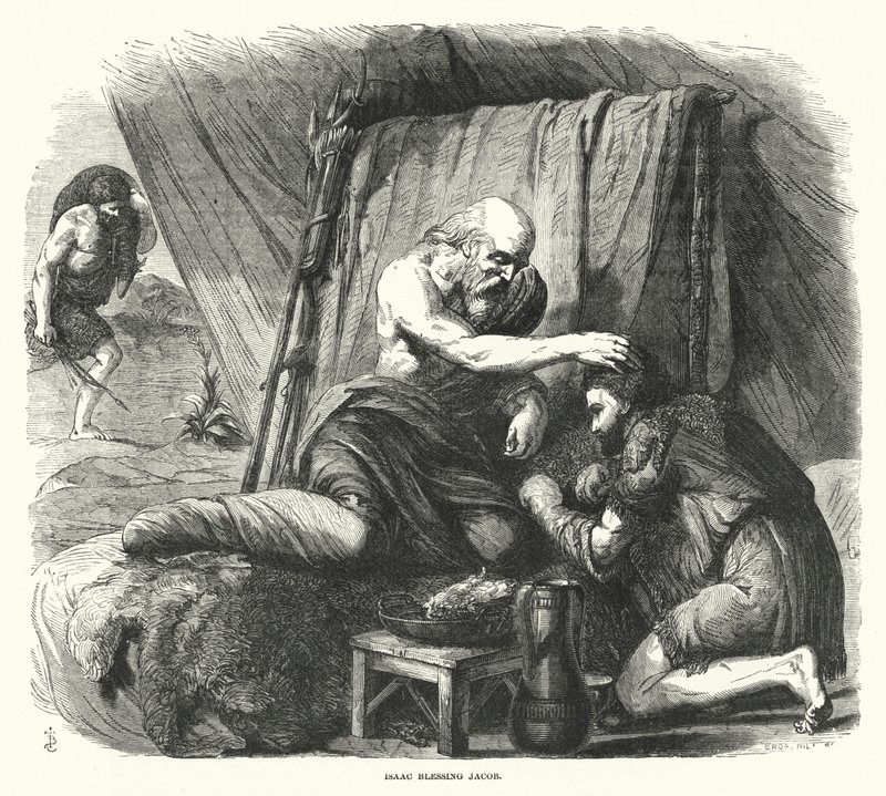 Isaac bénissant Jacob (gravure) - English School