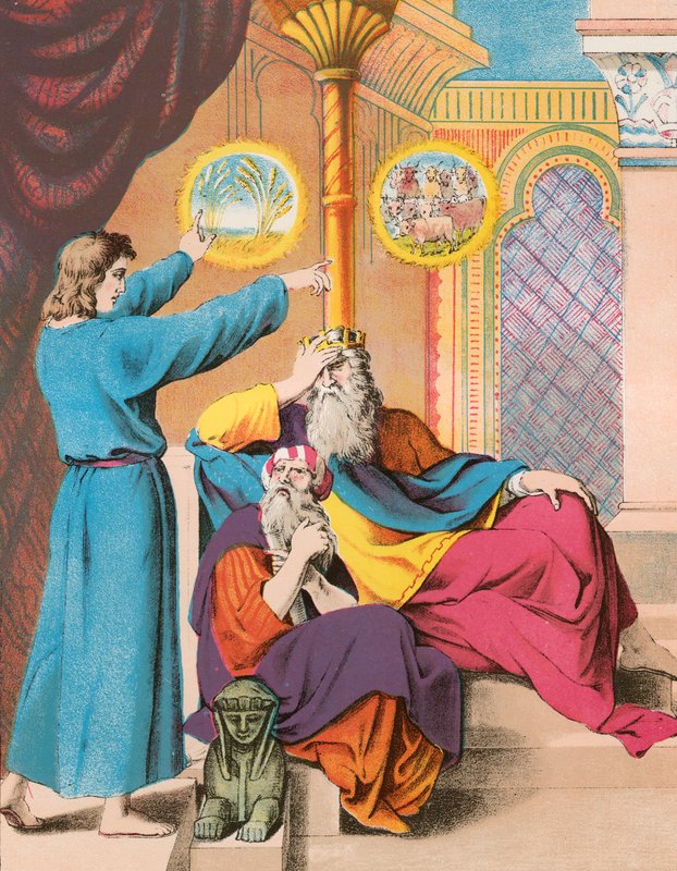 Joseph interprétant le rêve de Pharaon - English School