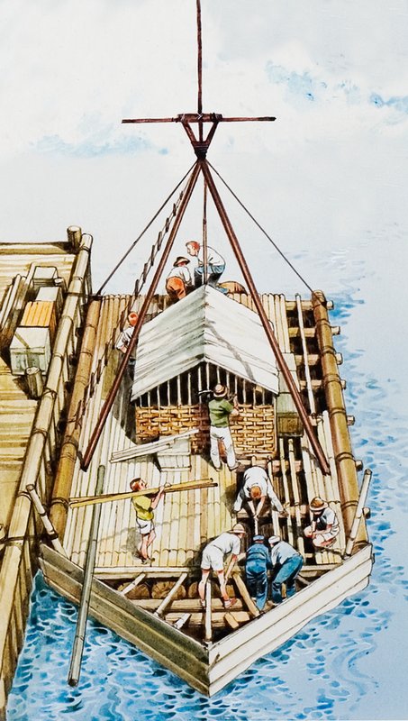 Construction du Kon-Tiki en bois de balsa - English School