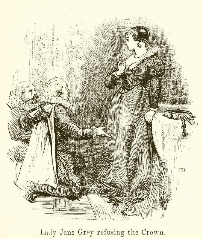 Lady Jane Grey refusant la couronne - English School