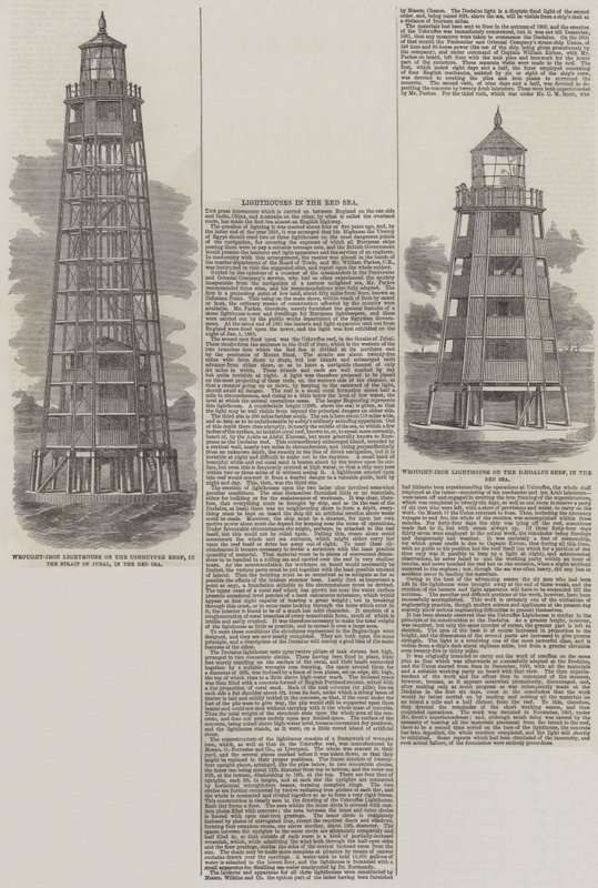 Phares en mer Rouge (gravure) - English School