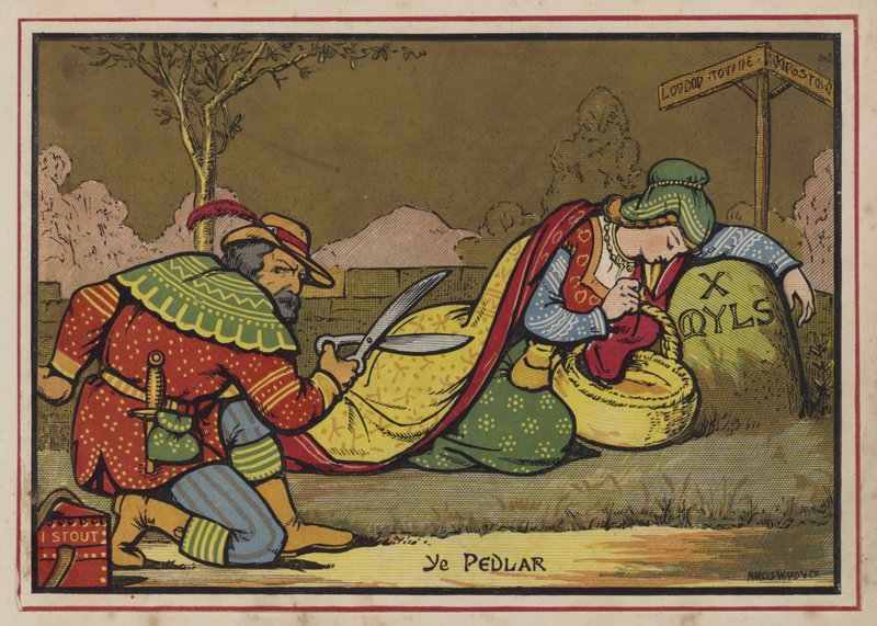 Petite marchande (lithographie en couleur) - English School