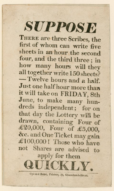 Publicité de loterie - English School