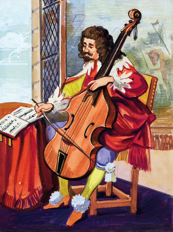 Homme jouant du violoncelle - English School