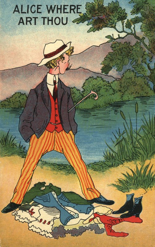 Homme avec des vêtements jetés - English School