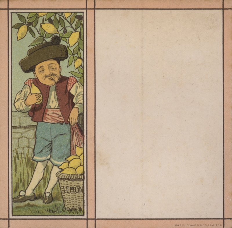 Illustration de menu : Citron (lithographie en couleur) - English School