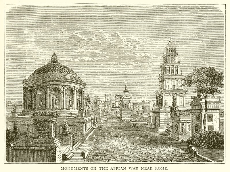 Monuments sur la voie Appienne près de Rome - English School