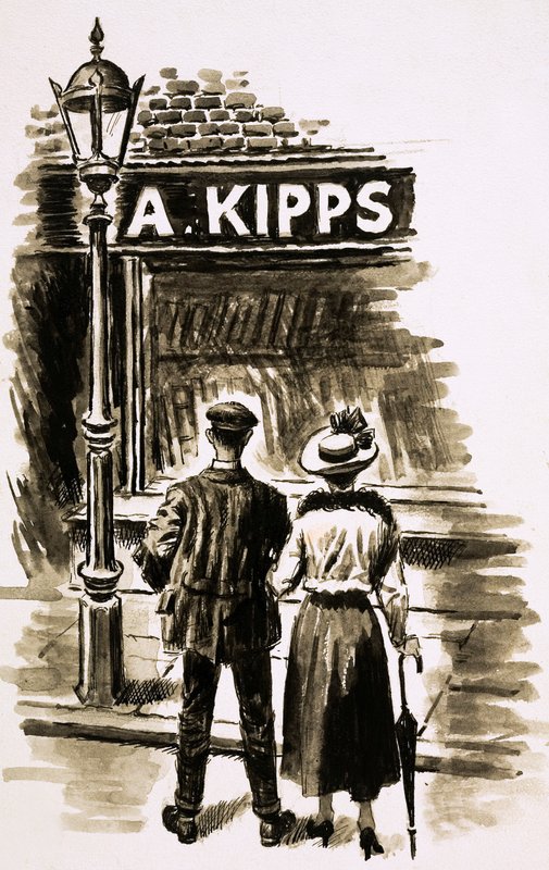 M. Kipps (gouache sur papier) - English School