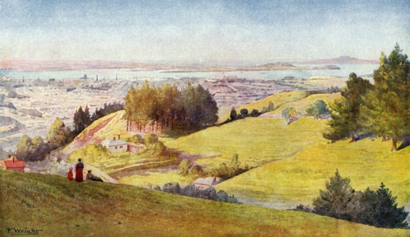 Nouvelle-Zélande : Auckland (lithographie couleur) - English School