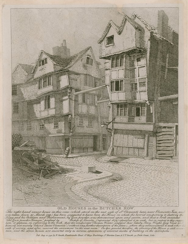 Vieilles maisons dans Butcher Row - English School