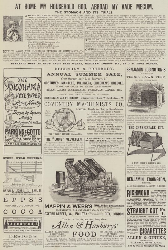 Page de publicités (gravure) - English School