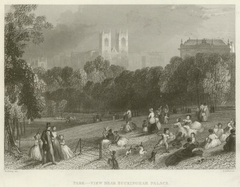 Parc, vue près du palais de Buckingham - English School