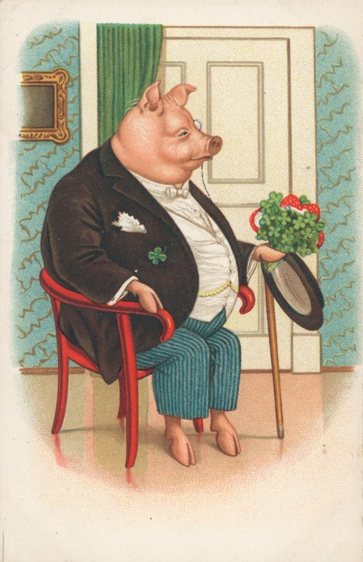 Cochon assis sur une chaise - English School