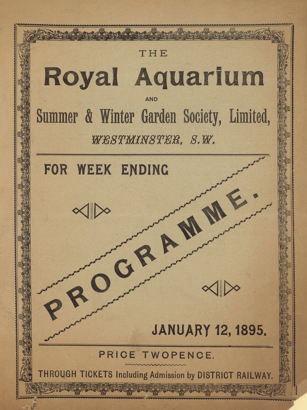 Programme pour le Royal Aquarium - English School
