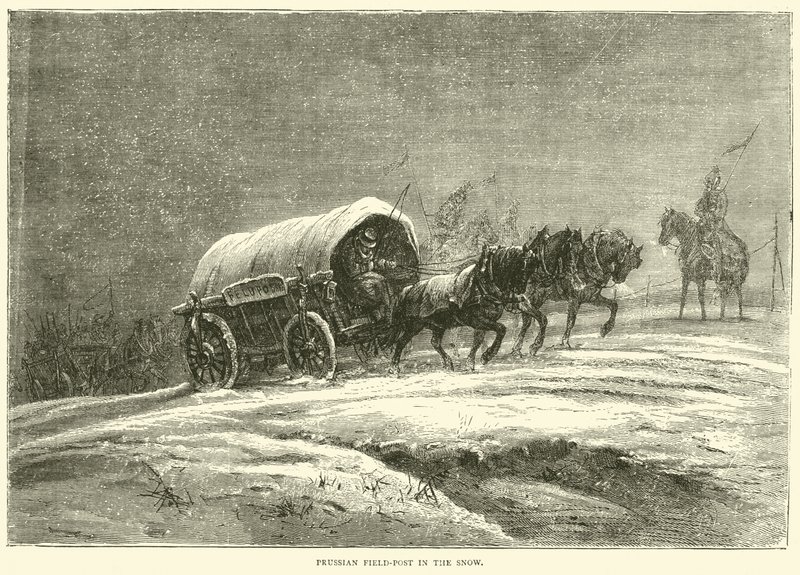 Poste de campagne prussien dans la neige, octobre 1870 - English School