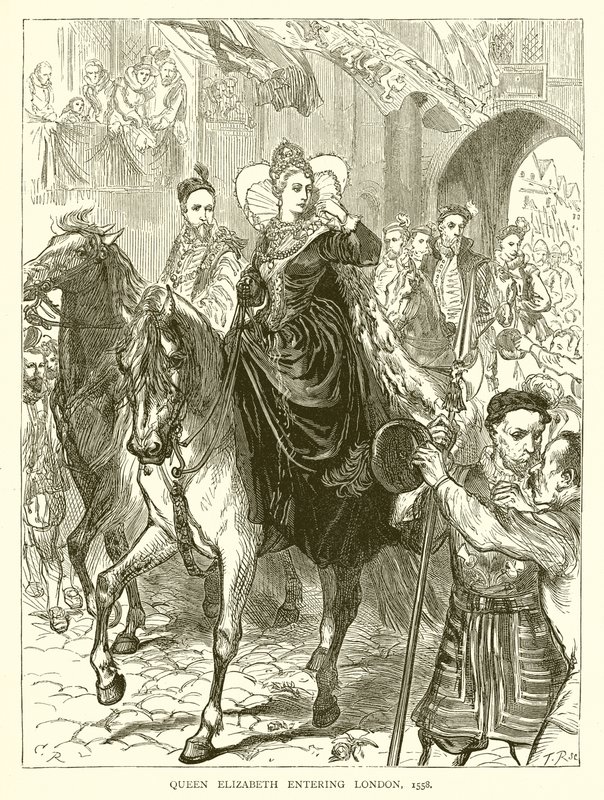 La Reine Élisabeth entrant à Londres, 1558 - English School