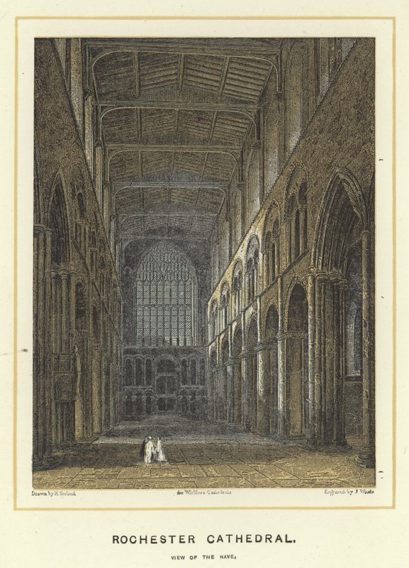 Cathédrale de Rochester, vue de la nef - English School