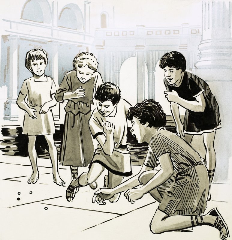 Enfants romains jouant aux billes - English School