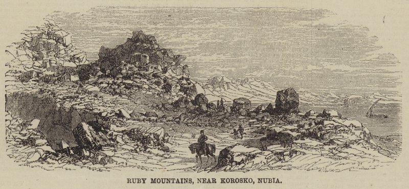 Montagnes de Ruby, près de Korosko, Nubie (gravure) - English School