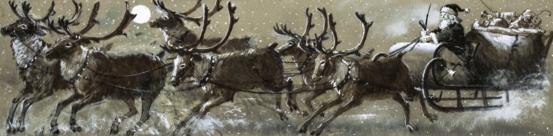 Père Noël dans son traîneau - English School