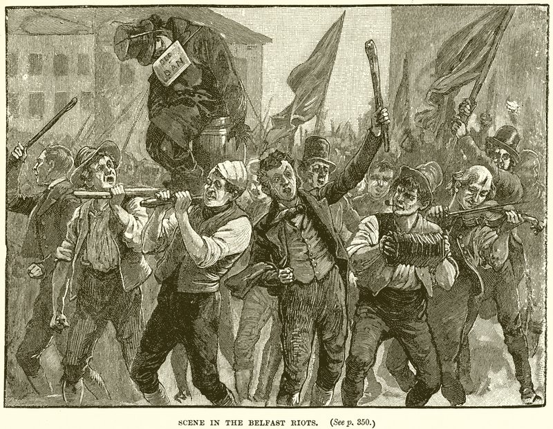 Scène des émeutes de Belfast - English School