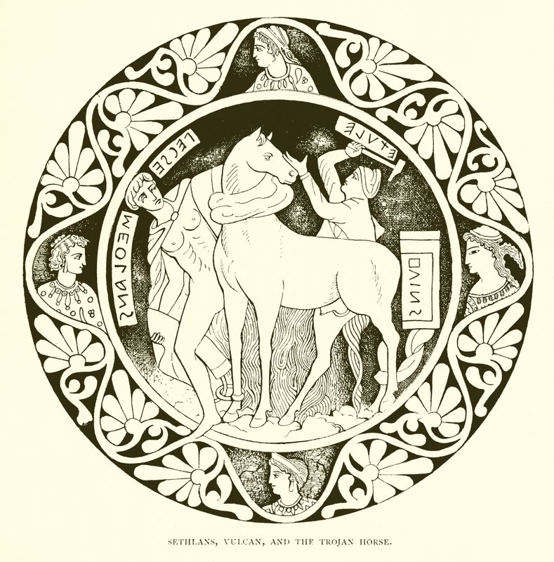 Sethlans, Vulcain et le cheval de Troie - English School