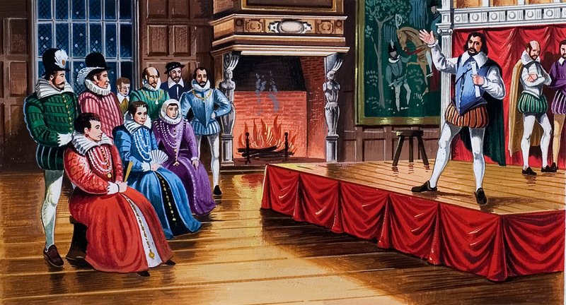 Pièce de Shakespeare jouée à la cour - English School