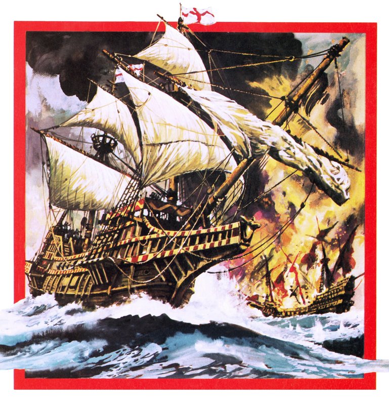 Le Golden Hind de Sir Francis Drake - English School