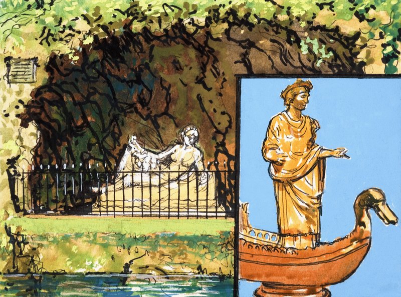 Statue près d