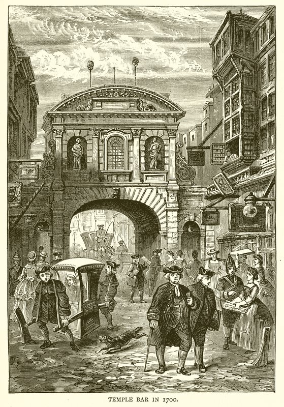 Temple Bar en 1700 - English School