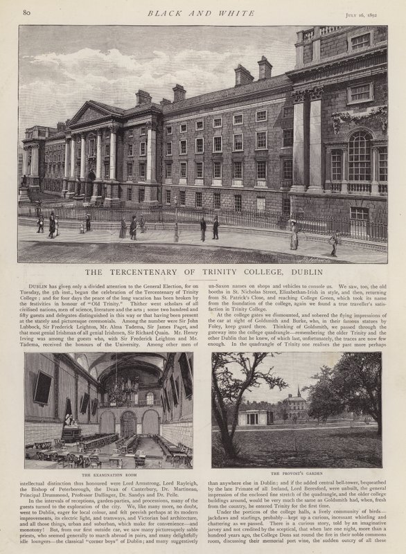 Tricentenaire du Trinity College, Dublin, Irlande - English School