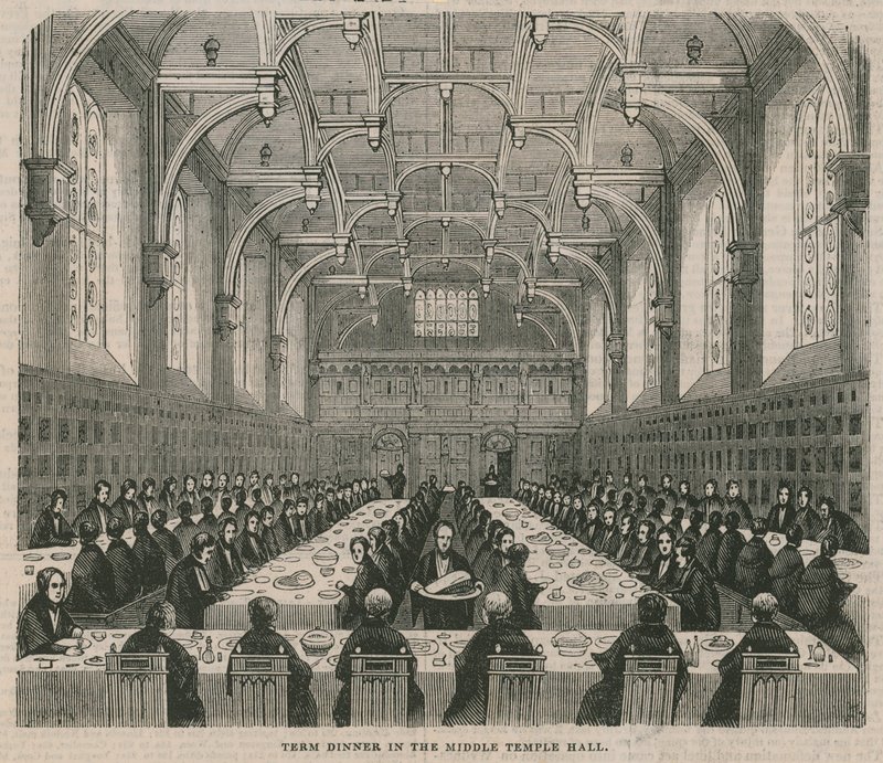 Dîner de fin de trimestre dans le hall de Middle Temple - English School