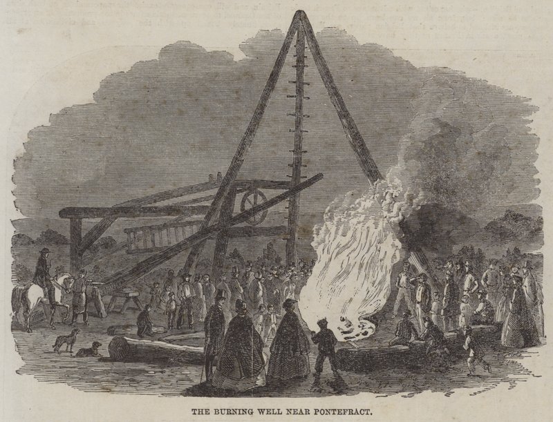 Le puits en feu près de Pontefract - English School