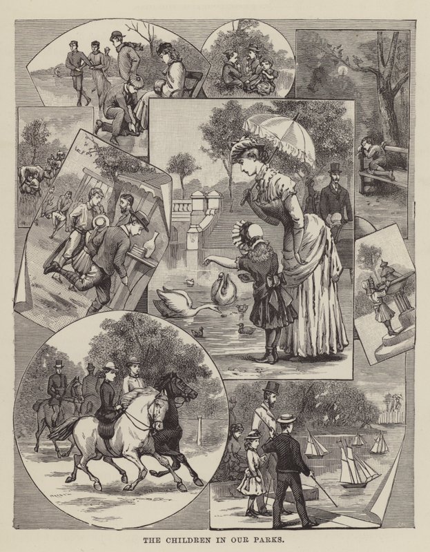 Les enfants dans nos parcs (gravure) - English School