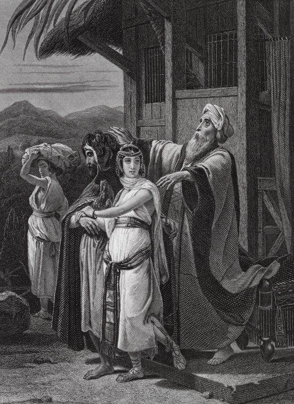 Le Départ de Rebecca (gravure) - English School